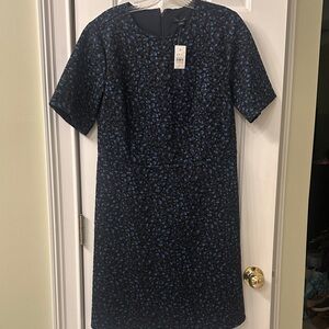 Elegant Blue Ann Taylor Patterned Women's Dress